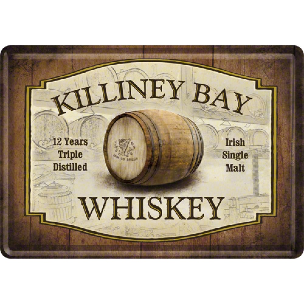 Placa metalica - Killiney Bay Whiskey - 10x14 cm